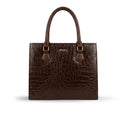 CROCO TOTE ESPRESSO BROWN-MEDIUM
