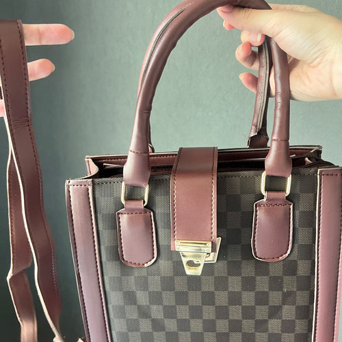 CHECKERED NORA-BROWN
