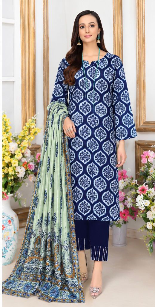SAPPHIRE-LINEN THREE PIECE