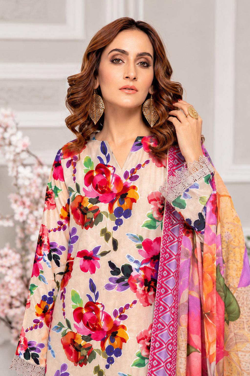 ETHNIC-LINEN THREE PIECE