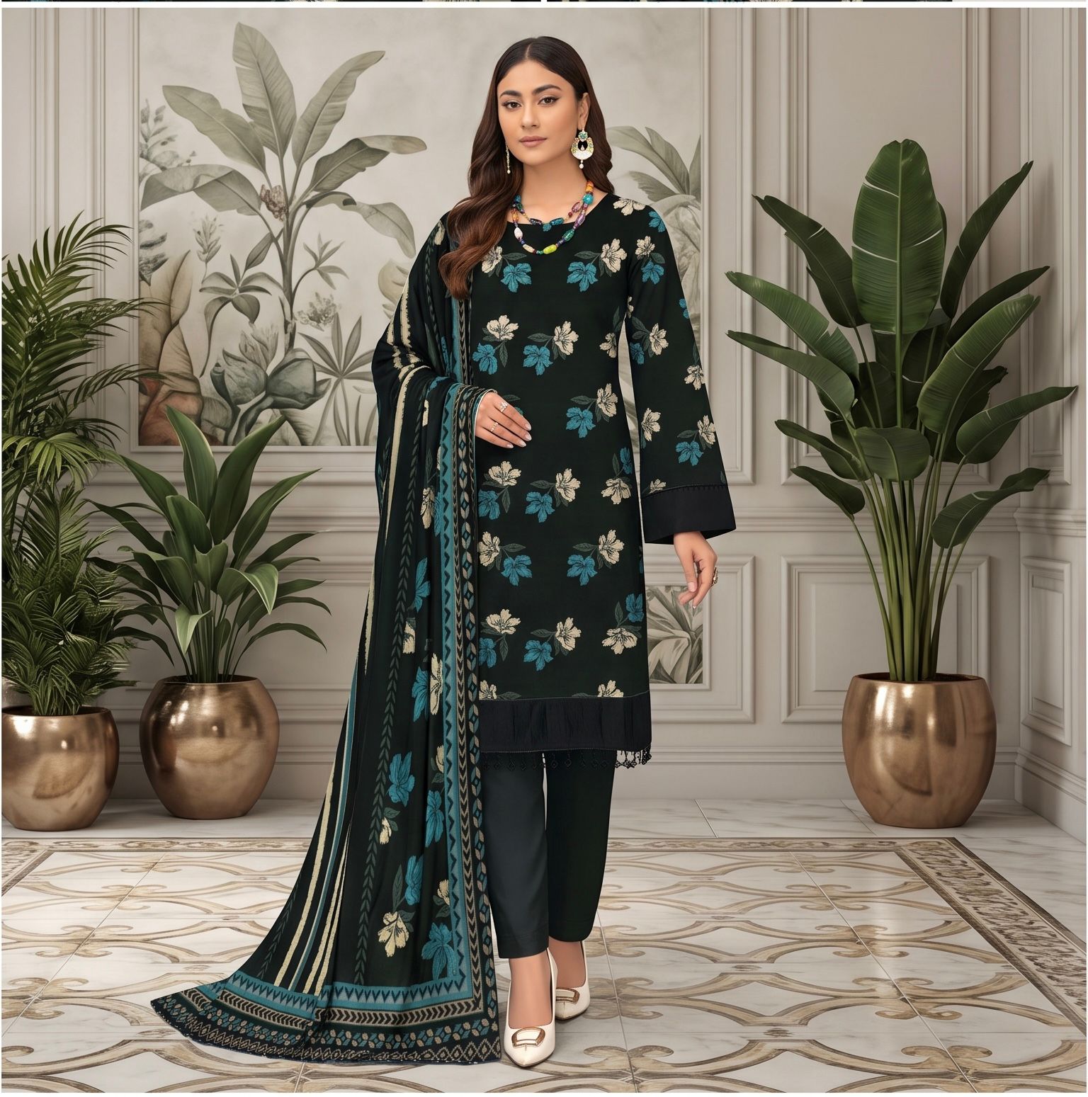 SAPPHIRE-LINEN THREE PIECE