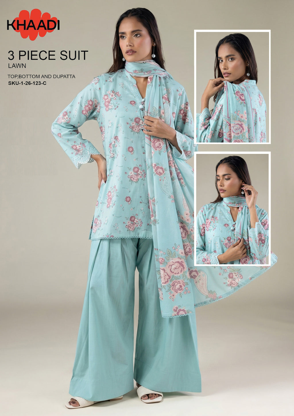 KHAADI THREE PIECE