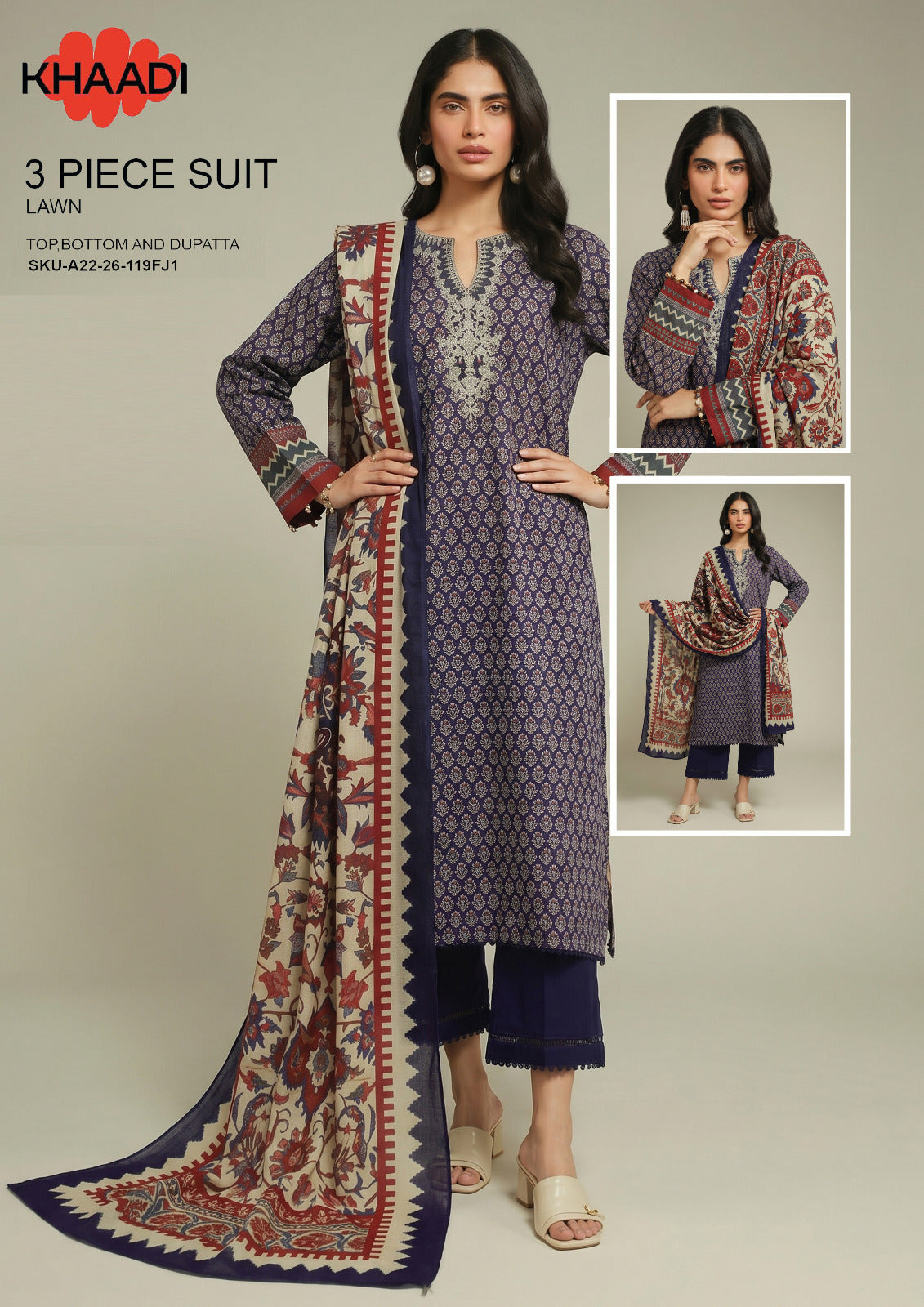 KHAADI THREE PIECE