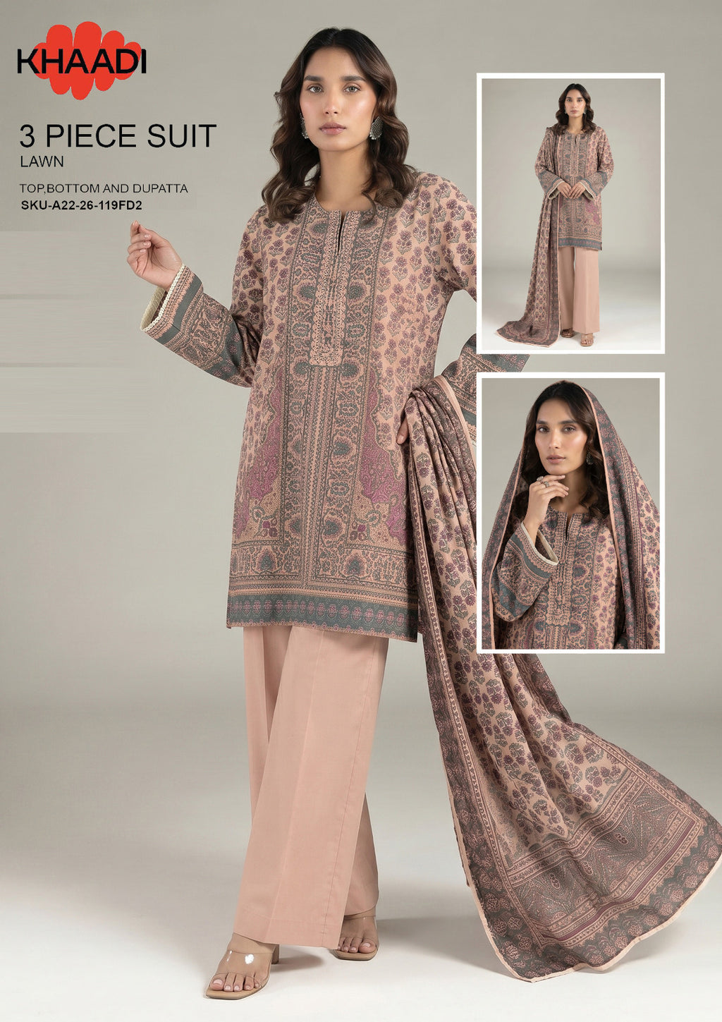 KHAADI THREE PIECE