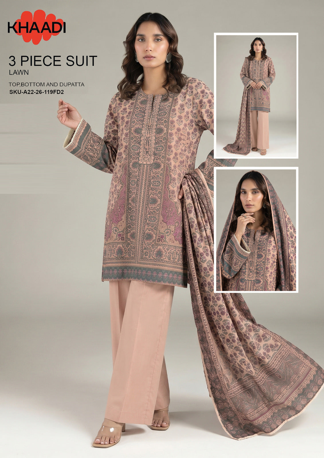 KHAADI THREE PIECE