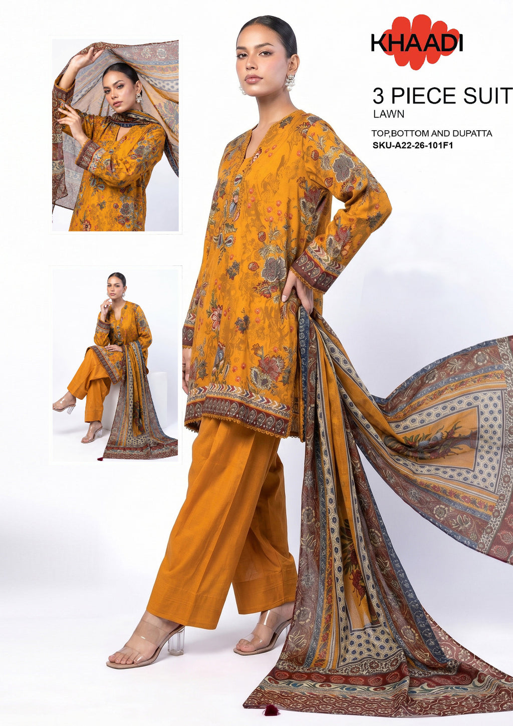 KHAADI THREE PIECE